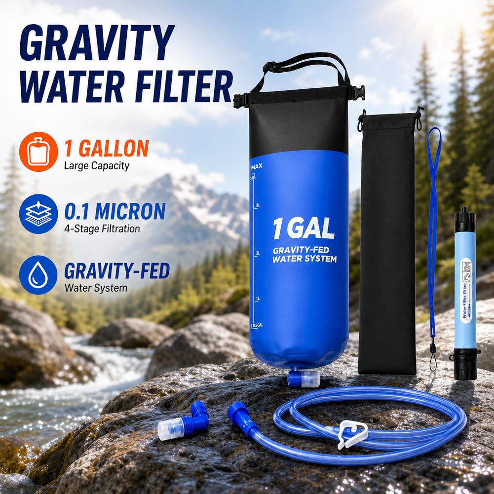 1 Gal Gravity Water Filter Bag - đánh giá và giá Water Purification Straw